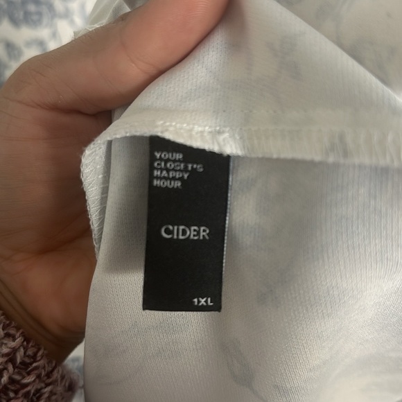 Cider - Blue & White Curve & Plus Toile de Jouy Ruffle Split Midi Dress - Picture 7 of 10